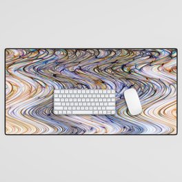 Psychedelic Wave In Tan And Purple Desk Mat
