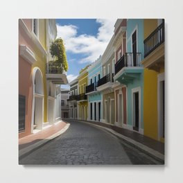 Cobblestone streets in San Juan,Puerto Rico Metal Print
