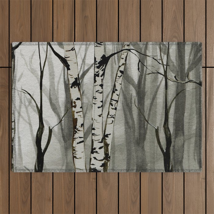 Dark and mystic forest Outdoor Rug