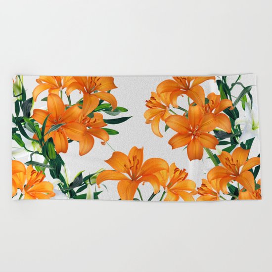 Glorious Lilies Beach Towel