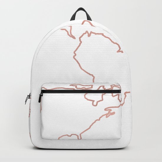 Adventure Map in Rose Gold Backpack