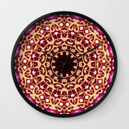Luxury mandala brooch jewelry seamless pattern Wall Clock