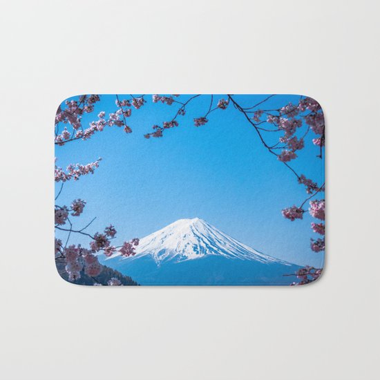 Mount Fuji in spring Bath Mat