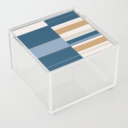 Mosaic Blue H1 | Geometric Abstract Acrylic Box