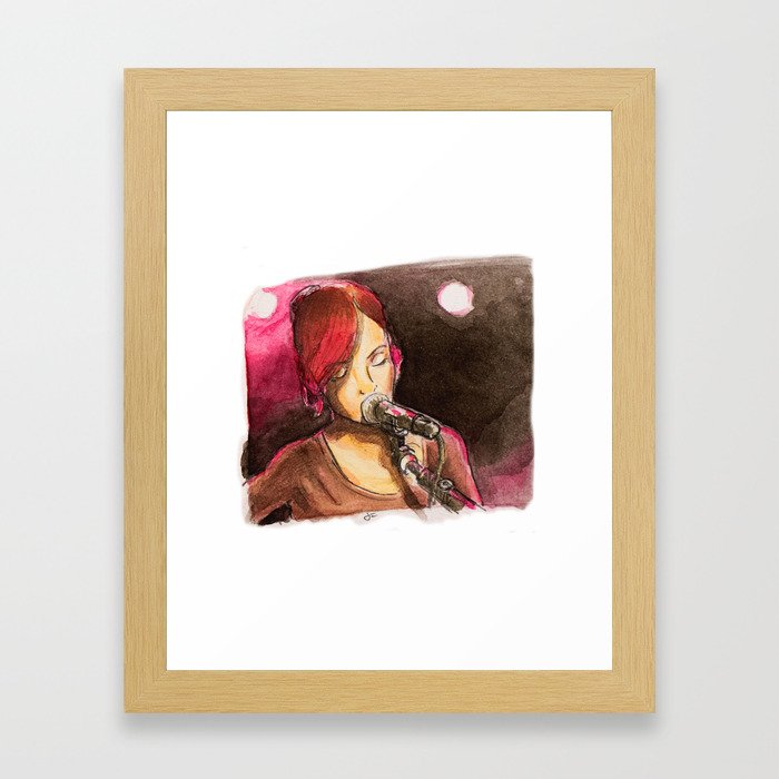 Pink Singer Framed Art Print