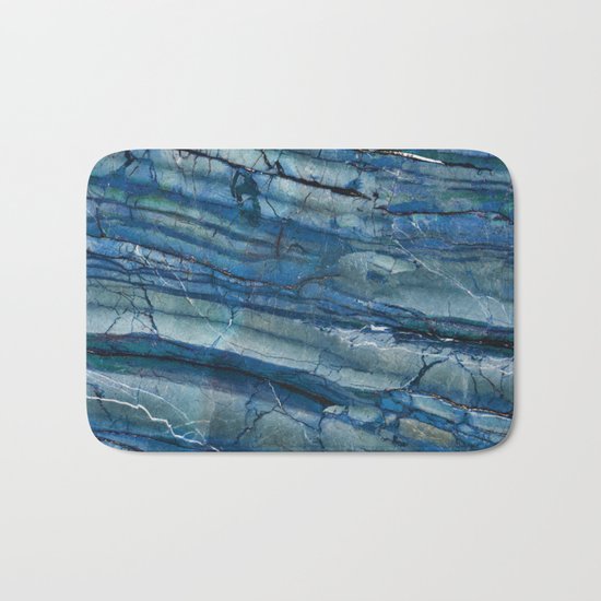Ocean Depths Blue Marble Bath Mat