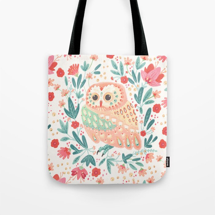 Little Pink Owl Tote Bag