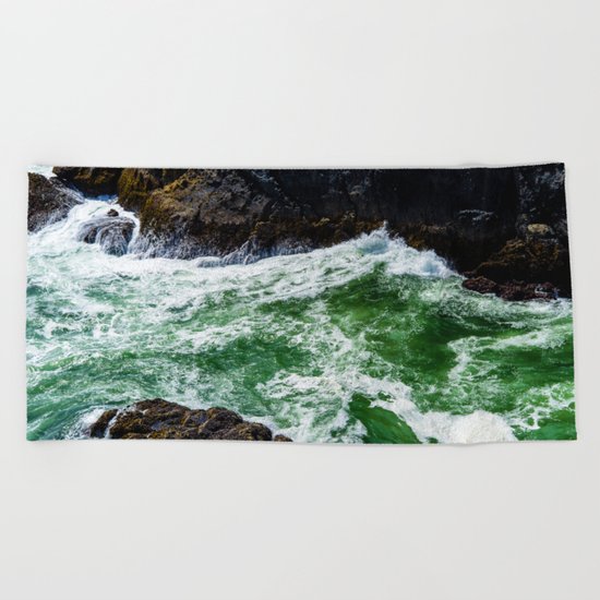 Emerald Sea Foam Beach Towel