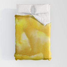 Yellow Gold Brushed Clouds Duvet Cover