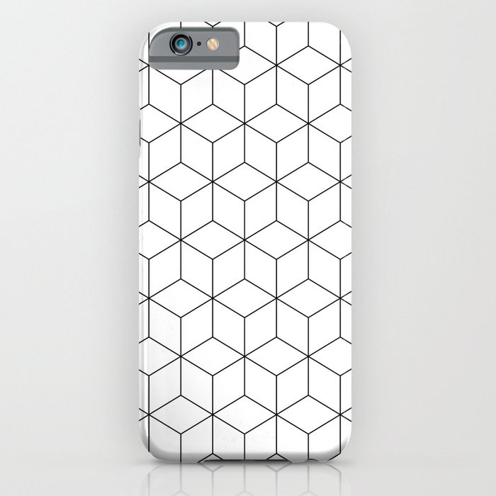 3D Cubes Line Pattern iPhone Case