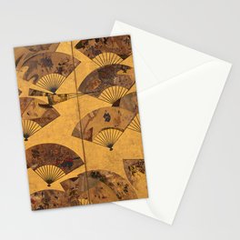 Screen with Scattered Fans, Edo Period by Tawaraya Sotatsu Stationery Card