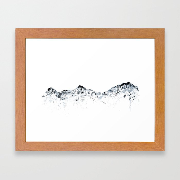 Eiger/Mönch/Jungfrau mountainsplash grey Framed Art Print