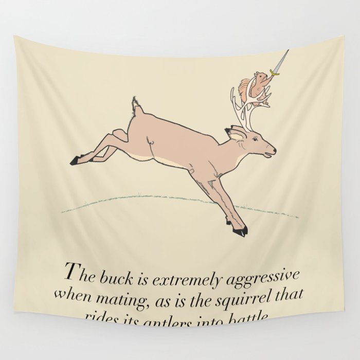 The Buck And The Squirrel Wall Tapestry
