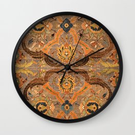 Antique Distressed Floral and Palm Leaves Wall Clock