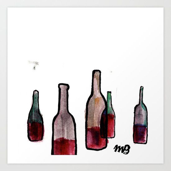 Wine Bottles 1 Art Print