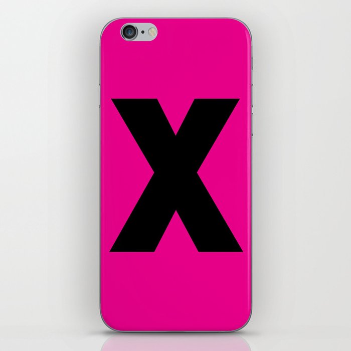 letter X (Black & Magenta) iPhone Skin