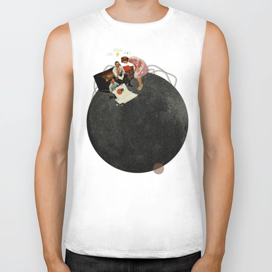Life on Earth | Collage | White Biker Tank