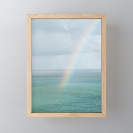 Rainbow Over Ocean Framed Mini Art Print