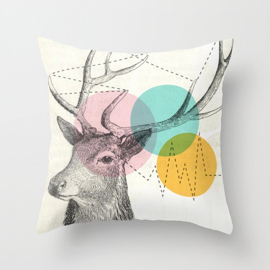 stitch doe Throw Pillow