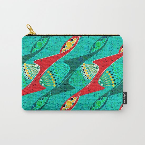 Bright colorful turquoise pattern . Carry-All Pouch