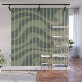 Modern Abstract Pattern 14 Liquid Swirl in Sage Green Wall Mural