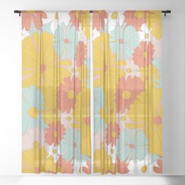 Spring Floral Sheer Curtain