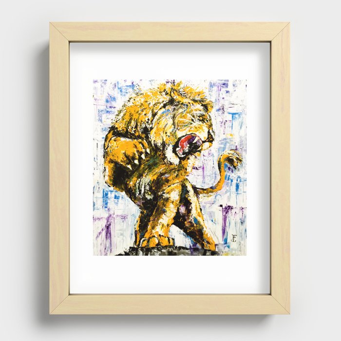 Carmine the Lion Recessed Framed Print