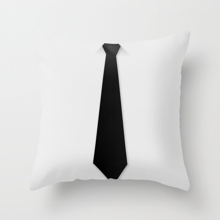 Black tie Throw Pillow