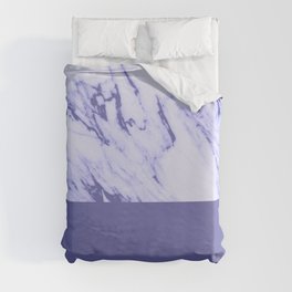 Very Peri 2022 Color Of The Year Periwinkle White Marble Duvet Cover