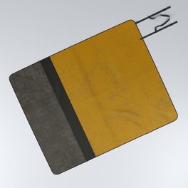 Abstract mustard grey Picnic Blanket