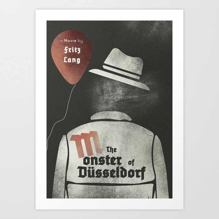 Fritz Lang, M The monster of Düsseldorf, Peter Lorre, minimalist movie, thriller, German film Art Print