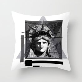 Abstract Statue of Liberty Throw Pillow