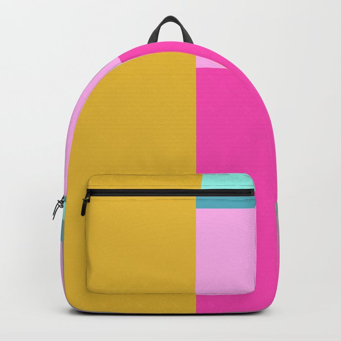 Geometric Bauhaus Style Color Block in Bright Colors Backpack