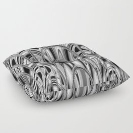 Kaleidoscopic Abstract In Black And White Floor Pillow