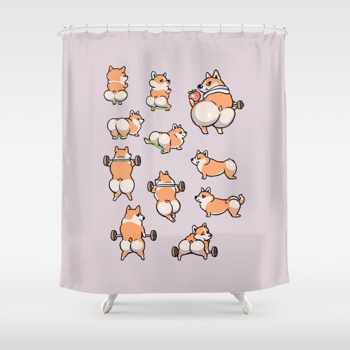BEST GLUTES FOR CORGIS WORKOUT Shower Curtain
