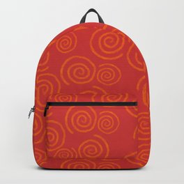 Bold Red Orange Modern Swirl Pattern Design Backpack