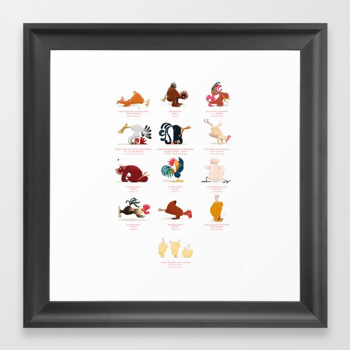 Chicken Yoga Framed Art Print