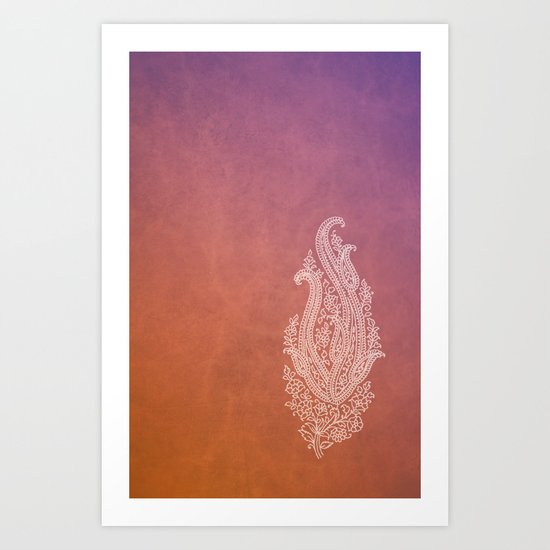 Indian Rustic Paisley Art Print