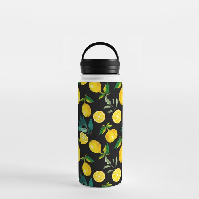 Summer, citrus ,Sicilian style ,lemon fruit pattern  Water Bottle