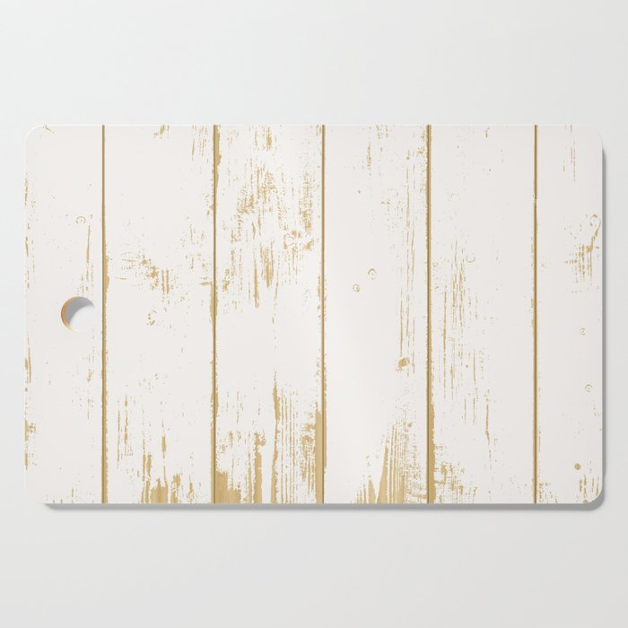 Rustic Wooden Texture White And Gold Antique Wood Cutting Board