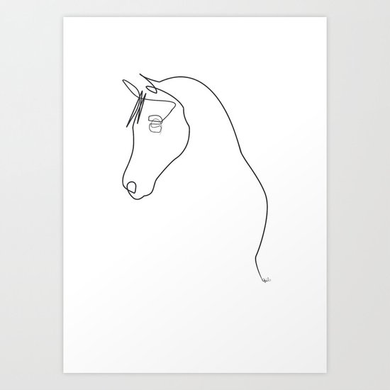 Horse line Art Print