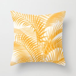 Pastel Orange Palm Leaves Throw Pillow
