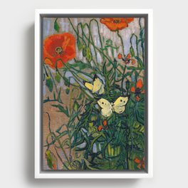 Vincent van Gogh - Butterflies and Poppies Framed Canvas