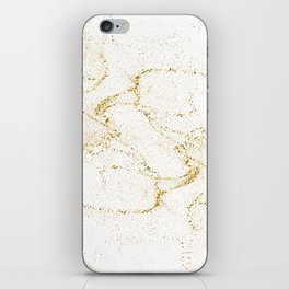 Gold Glitter - White Background iPhone Skin