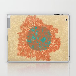 Abstract art gestual and organic,orange and green Laptop Skin
