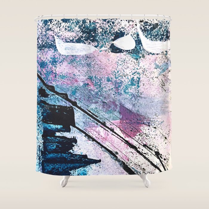 Breathe 5 Colorful Abstract In Black Blue Purple Gold And