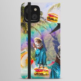 Aloha Cat Hawaiian Cats On Burger Donut iPhone Wallet Case