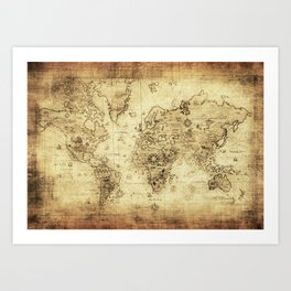 Old World map Art Print