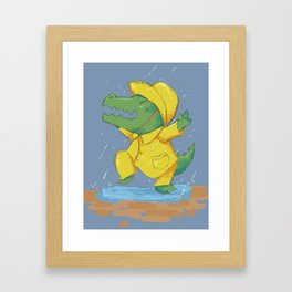 Rainy Crocodile Framed Art Print