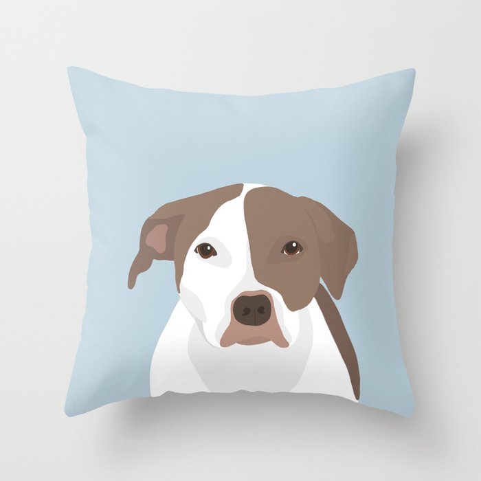 Sweet and Gentle Pit Bull Terrier Throw Pillow